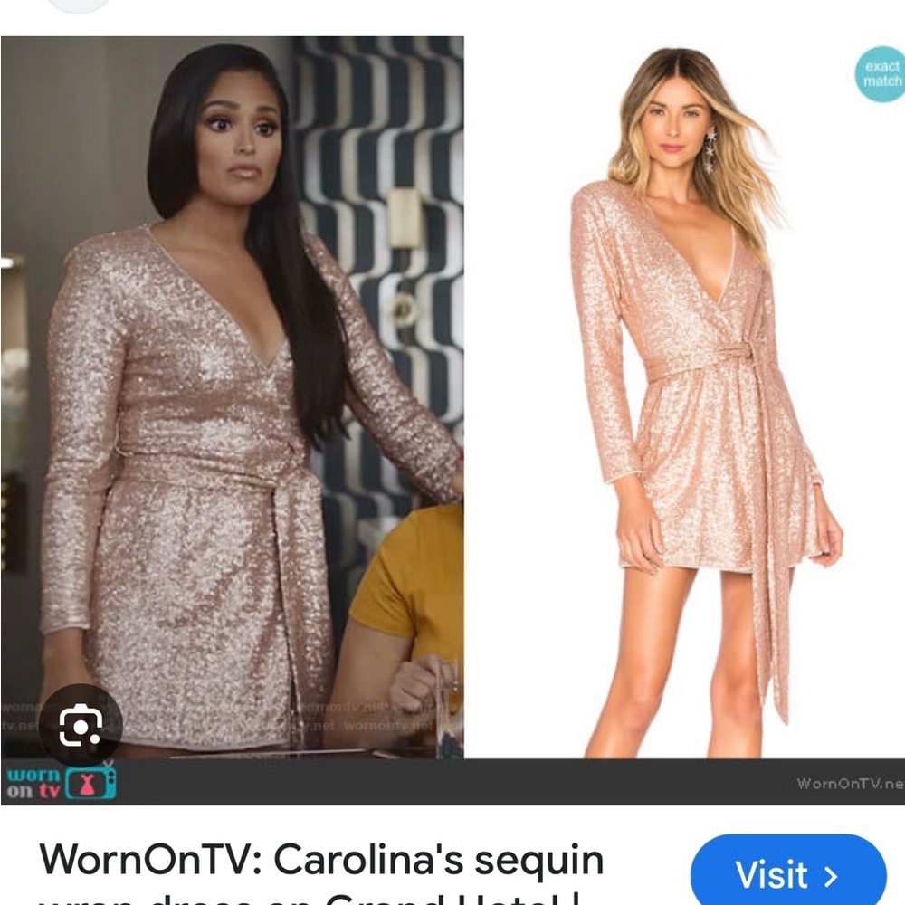 NWT NBD x Naven rose sequin wrap dress.